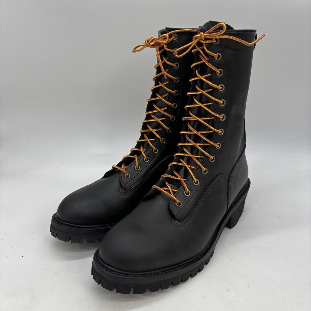 Hoffman's Lineman Logger Boots Mens 13 W USA Made 10" WP Soft Toe Workwear NEW